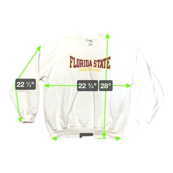 Vintage Florida State Seminoles FSU Sweatshirt XL Jerzees Cotton Blend Retro - Picture 4 of 5